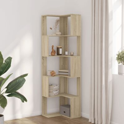 vidaXL Boekenkast 5-laags hoek 50x50x179 cm bewerkt hout sonoma eiken