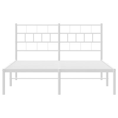 vidaXL Bedframe met hoofdbord metaal wit 140x190 cm