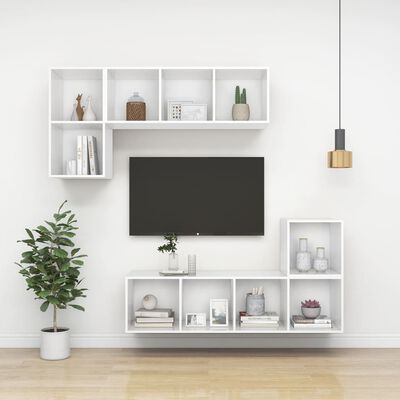 vidaXL Tv-wandmeubel 37x37x72 cm bewerkt hout wit