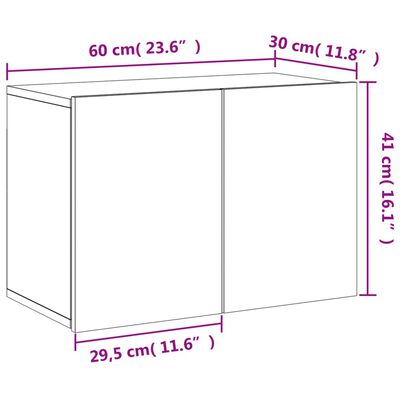 vidaXL Tv-meubel wandgemonteerd 60x30x41 cm betongrijs