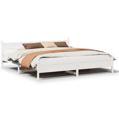 vidaXL Bedframe zonder matras massief grenenhout wit 180x200 cm