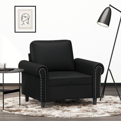 vidaXL Fauteuil 60 cm kunstleer zwart