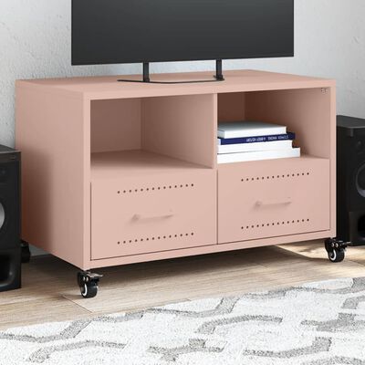 vidaXL Tv-meubel 68x39x43,5 cm staal roze