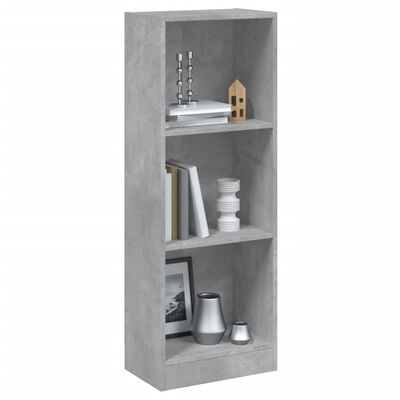 vidaXL Boekenkast met 3 schappen 40x24x109 cm bewerkt hout betongrijs