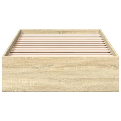 vidaXL Bedframe met lades bewerkt hout sonoma eikenkleurig 90x200 cm