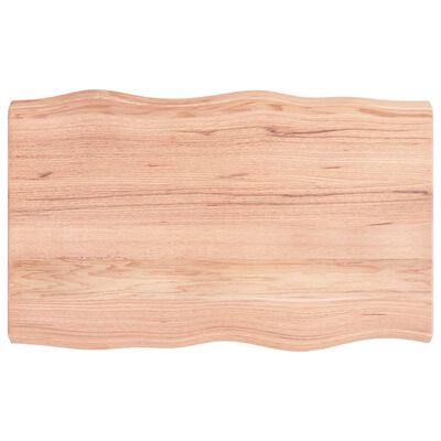 vidaXL Tafelblad natuurlijke rand 80x50x(2-6) cm eikenhout lichtbruin