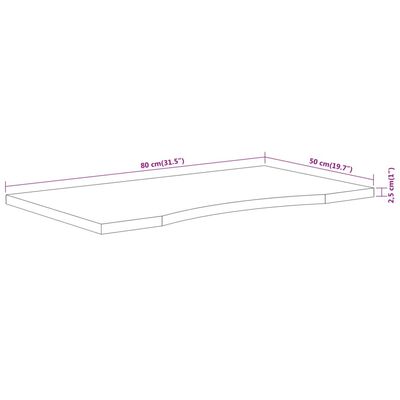 vidaXL Bureaublad rechthoekig 80x50x2,5 cm massief acaciahout