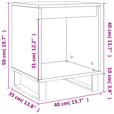 vidaXL Nachtkastjes 2 st 40x35x50 cm bewerkt hout wit