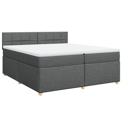 vidaXL Boxspring met matras stof donkergrijs 200x200 cm