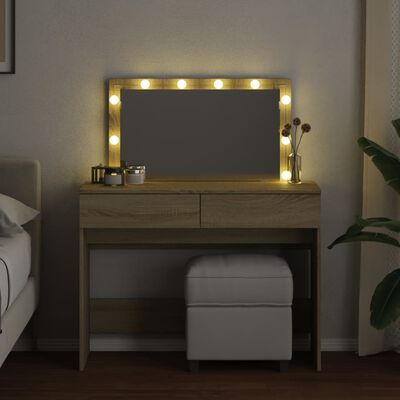 vidaXL Kaptafel met LED-verlichting 100x40x120 cm sonoma eikenkleurig