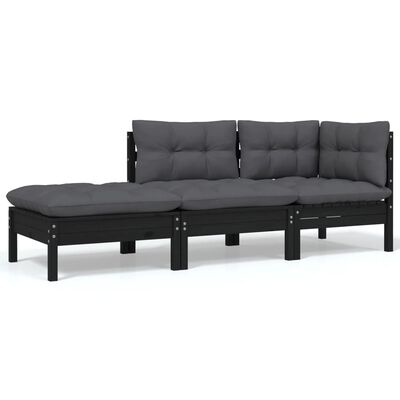 vidaXL 8-delige Loungeset met kussens massief grenenhout