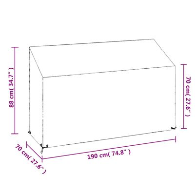 vidaXL Tuinbankhoes met 8 oogjes 190x70x70/88 cm polyetheen