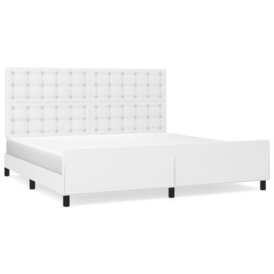 vidaXL Bedframe met hoofdbord kunstleer wit 200x200 cm