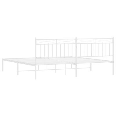 vidaXL Bedframe met hoofdbord metaal wit 200x200 cm