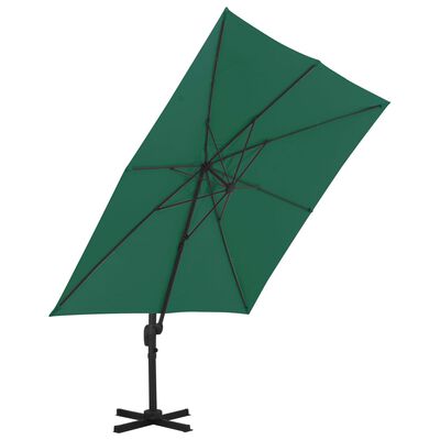 vidaXL Zweefparasol met aluminium paal 300x300 cm groen