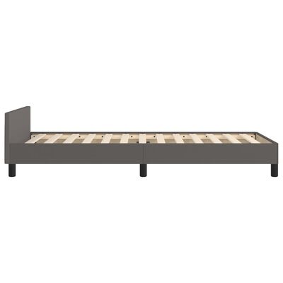 vidaXL Bedframe met hoofdbord kunstleer grijs 80x200 cm