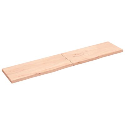 vidaXL Wandschap 200x40x(2-4) cm onbehandeld massief eikenhout