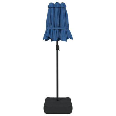 vidaXL Parasol dubbel dak met LED 316x240 cm azuurblauw