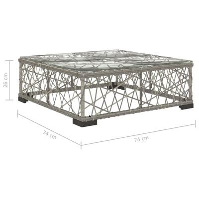 vidaXL 6-delige Loungeset met kussens poly rattan grijs