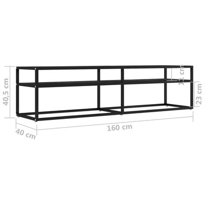 vidaXL Tv-meubel 160x40x40,5 cm gehard glas zwartmarmerkleurig