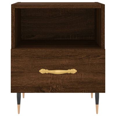 vidaXL Nachtkastjes 2 st 40x35x47,5 cm bewerkt hout bruin eikenkleur