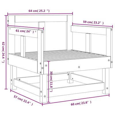 vidaXL Tuinstoelen 2 st massief grenenhout honingbruin