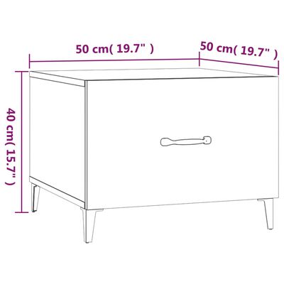 vidaXL Salontafel met metalen poten 50x50x40 cm hoogglans wit