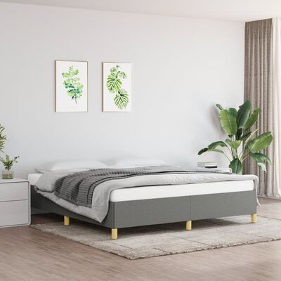 vidaXL Bedframe stof donkergrijs 160x200 cm