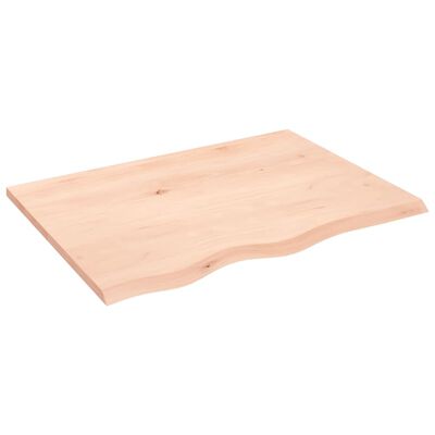 vidaXL Wandschap 80x60x2 cm onbehandeld massief eikenhout