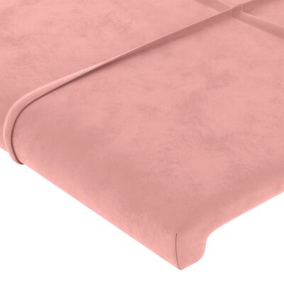 vidaXL Boxspring met matras fluweel roze 100x200 cm