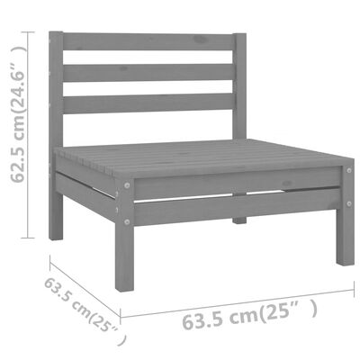 vidaXL 8-delige Loungeset massief grenenhout grijs