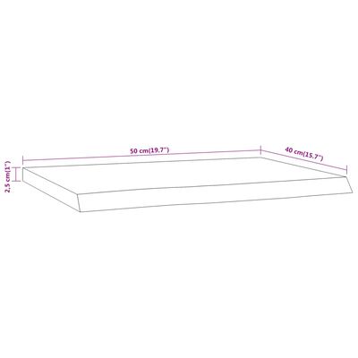 vidaXL Wandschap rechthoekig natuurlijke rand 50x40x2,5 cm acaciahout