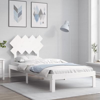 vidaXL Bedframe zonder matras massief grenenhout wit 90x200 cm