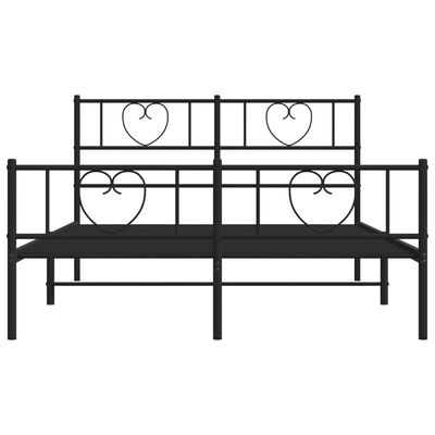 vidaXL Bedframe met hoofd- en voeteneinde metaal zwart 140x190 cm