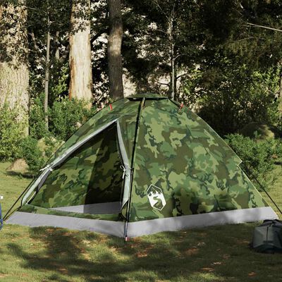 vidaXL Koepeltent 2-persoons waterdicht camouflage