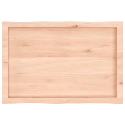 vidaXL Tafelblad natuurlijke rand 80x50x(2-4) cm massief eikenhout