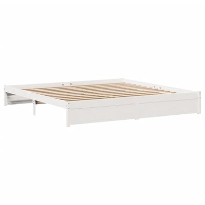 vidaXL Bedframe zonder matras massief grenenhout wit 180x200 cm