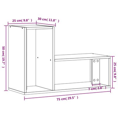 vidaXL Tv-meubelen 2 st 75x30x50 cm bewerkt hout grijs sonoma eiken