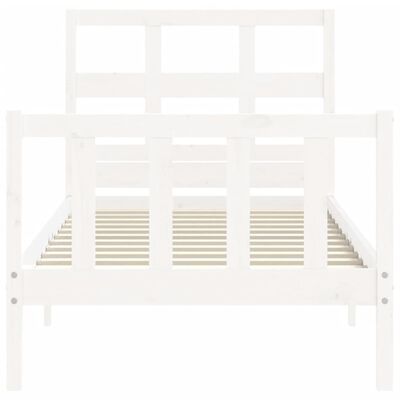 vidaXL Bedframe met hoofdbord massief hout wit