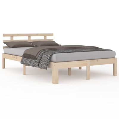 vidaXL Bedframe massief hout 135x190 cm Double