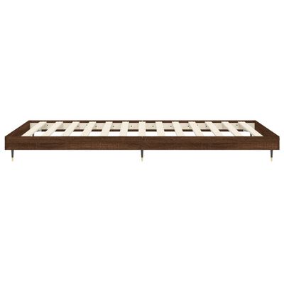 vidaXL Bedframe zonder matras bewerkt hout bruin eikenkleur 75x190 cm