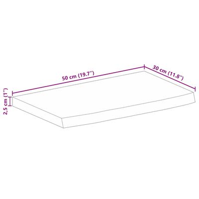 vidaXL Tafelblad met natuurlijke rand 50x30x2,5 cm massief mangohout