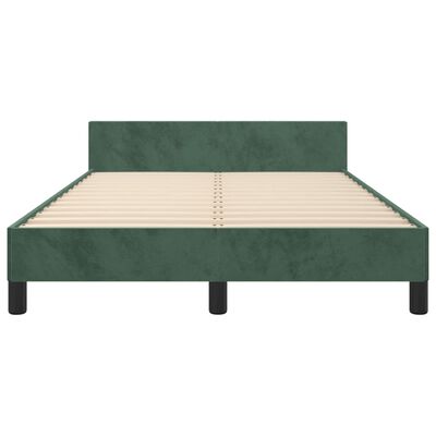 vidaXL Bedframe met hoofdbord fluweel donkergroen 120x190 cm