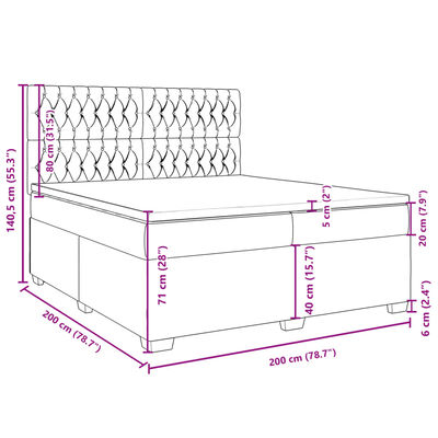 vidaXL Boxspring met matras fluweel zwart 200x200 cm