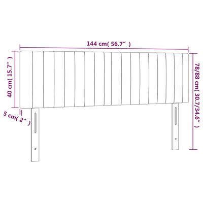 vidaXL Hoofdborden 2 st 72x5x78/88 cm stof blauw