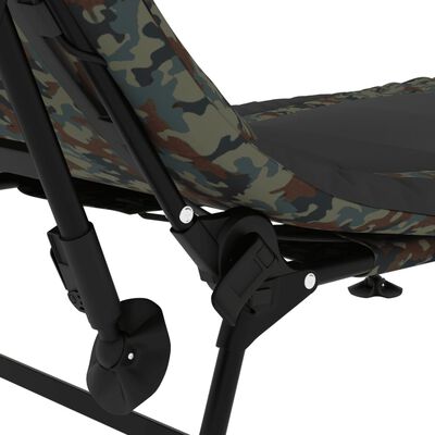 vidaXL Visbed met verstelbare modderpoten inklapbaar camouflage