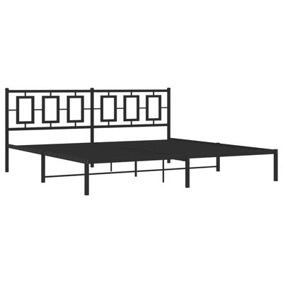 vidaXL Bedframe met hoofdbord metaal zwart 200x200 cm