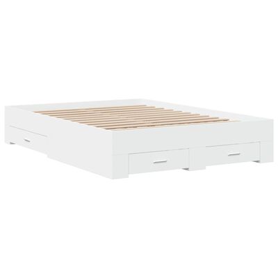 vidaXL Bedframe met lades bewerkt hout wit 120x190 cm