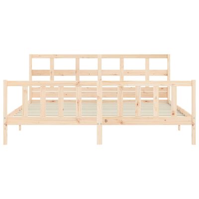 vidaXL Bedframe met hoofdbord massief hout