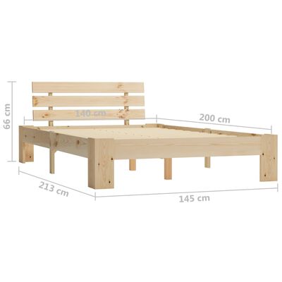 vidaXL Bedframe met hoofdbord massief grenenhout wit 140x200 cm